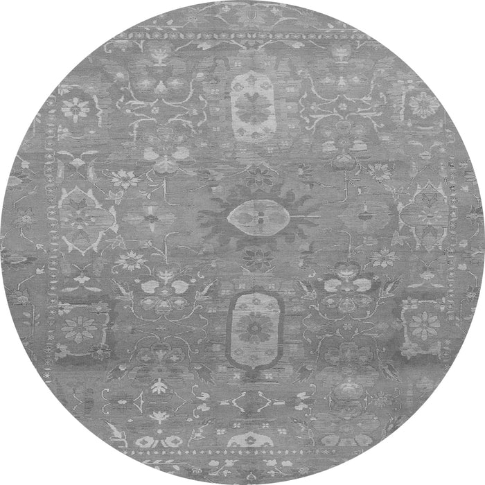 Round Machine Washable Abstract Gray Modern Rug, wshabs1741gry