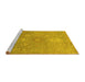 Sideview of Machine Washable Abstract Yellow Modern Rug, wshabs1741yw