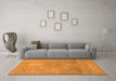 Machine Washable Abstract Orange Modern Area Rugs in a Living Room, wshabs1741org