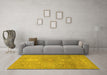 Machine Washable Abstract Yellow Modern Rug in a Living Room, wshabs1741yw