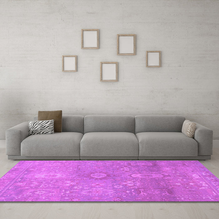 Machine Washable Abstract Purple Modern Area Rugs in a Living Room, wshabs1741pur