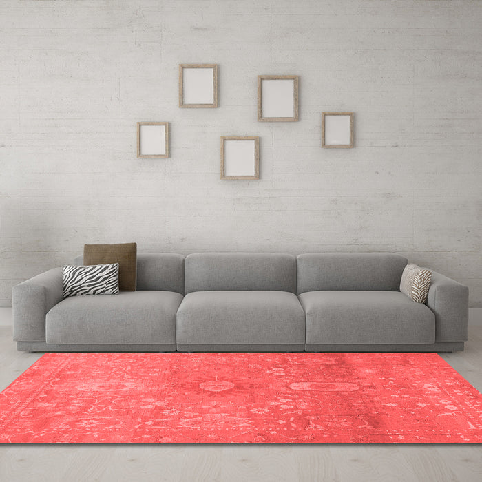 Modern Red Washable Rugs
