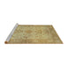 Sideview of Machine Washable Abstract Cinnamon Brown Rug, wshabs1742