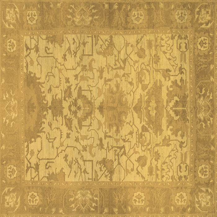 Square Machine Washable Oriental Brown Traditional Rug, wshabs1742brn