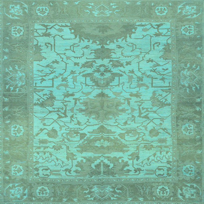 Square Oriental Light Blue Traditional Rug, abs1742lblu