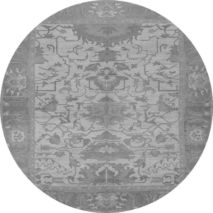 Round Oriental Gray Traditional Rug, abs1742gry