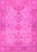 Machine Washable Oriental Pink Traditional Rug, wshabs1742pnk