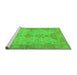 Sideview of Machine Washable Oriental Green Traditional Area Rugs, wshabs1742grn