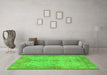 Machine Washable Oriental Green Traditional Area Rugs in a Living Room,, wshabs1742grn