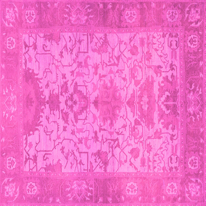 Square Oriental Pink Traditional Rug, abs1742pnk