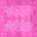 Square Oriental Pink Traditional Rug, abs1742pnk