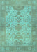 Machine Washable Oriental Light Blue Traditional Rug, wshabs1742lblu