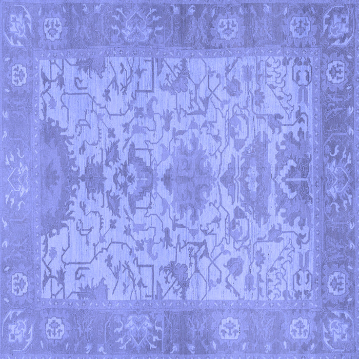 Square Machine Washable Oriental Blue Traditional Rug, wshabs1742blu
