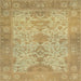 Square Abstract Cinnamon Brown Oriental Rug, abs1742