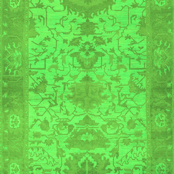 Machine Washable Oriental Green Traditional Area Rugs, wshabs1742grn