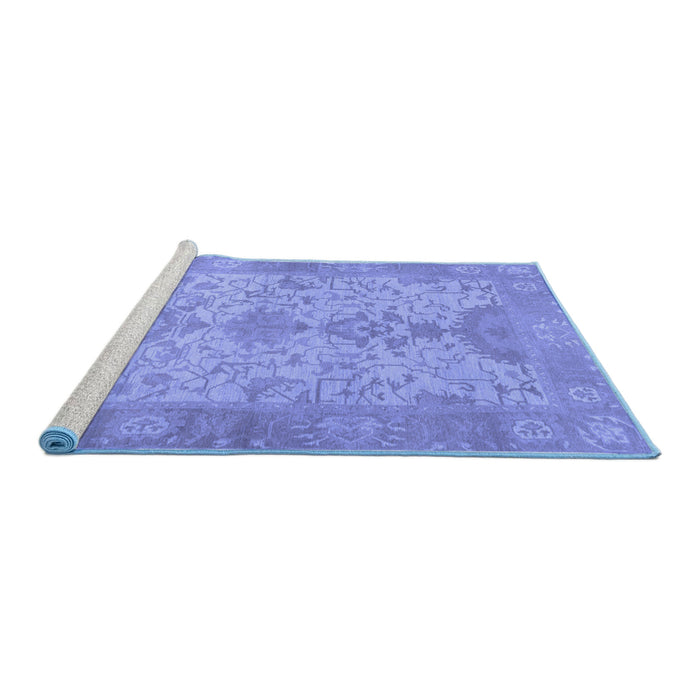 Sideview of Machine Washable Oriental Blue Traditional Rug, wshabs1742blu