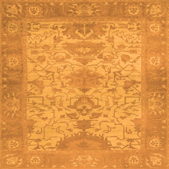 Square Oriental Orange Traditional Rug, abs1742org