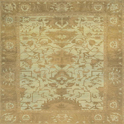 Square Machine Washable Abstract Cinnamon Brown Rug, wshabs1742