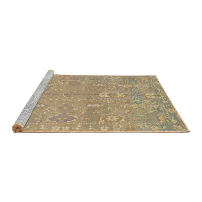 Sideview of Machine Washable Abstract Orange Brown Rug, wshabs1743