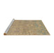 Sideview of Machine Washable Abstract Orange Brown Rug, wshabs1743