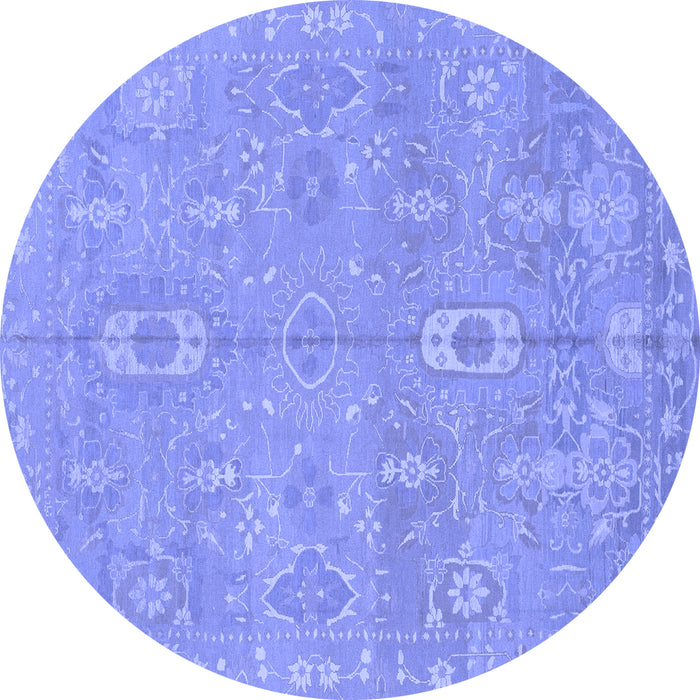 Round Machine Washable Abstract Blue Modern Rug, wshabs1743blu