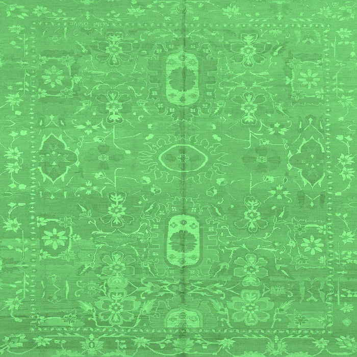 Square Abstract Emerald Green Modern Rug, abs1743emgrn