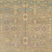 Square Abstract Orange Brown Modern Rug, abs1743