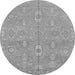 Round Abstract Gray Modern Rug, abs1743gry