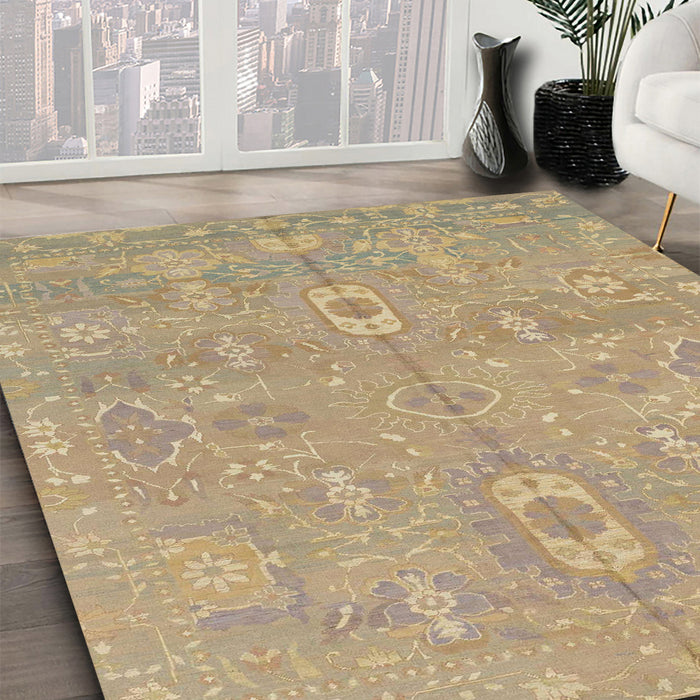 Machine Washable Abstract Orange Brown Rug in a Family Room, wshabs1743