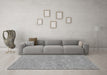 Machine Washable Abstract Gray Modern Rug in a Living Room,, wshabs1743gry