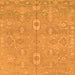 Square Machine Washable Abstract Orange Modern Area Rugs, wshabs1743org