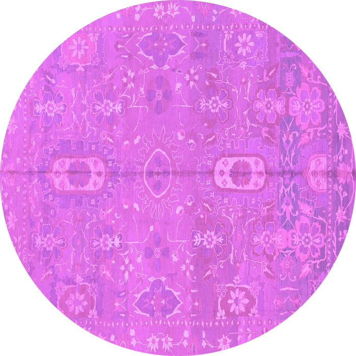 Round Abstract Purple Modern Rug, abs1743pur