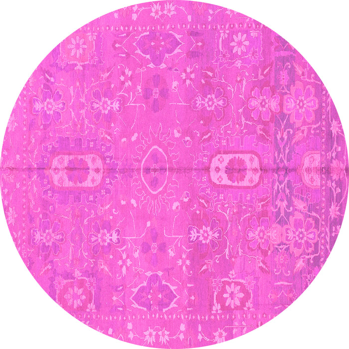 Round Abstract Pink Modern Rug, abs1743pnk