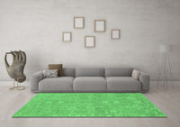 Machine Washable Abstract Emerald Green Modern Rug, wshabs1743emgrn