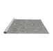 Sideview of Machine Washable Abstract Gray Modern Rug, wshabs1743gry