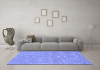 Machine Washable Abstract Blue Modern Rug, wshabs1743blu