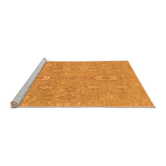 Sideview of Machine Washable Abstract Orange Modern Area Rugs, wshabs1743org