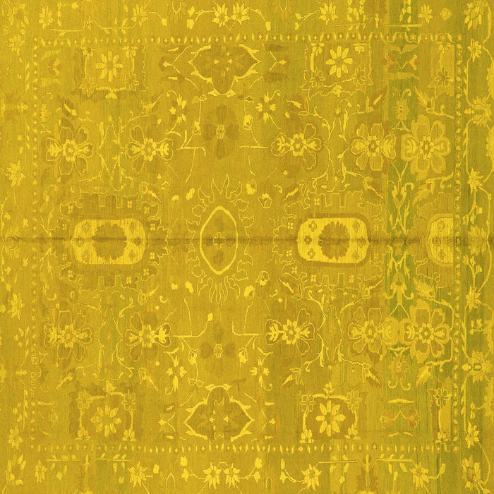 Square Machine Washable Abstract Yellow Modern Rug, wshabs1743yw