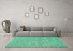 Machine Washable Abstract Turquoise Modern Area Rugs in a Living Room,, wshabs1743turq