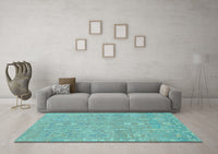 Machine Washable Abstract Light Blue Modern Rug, wshabs1743lblu