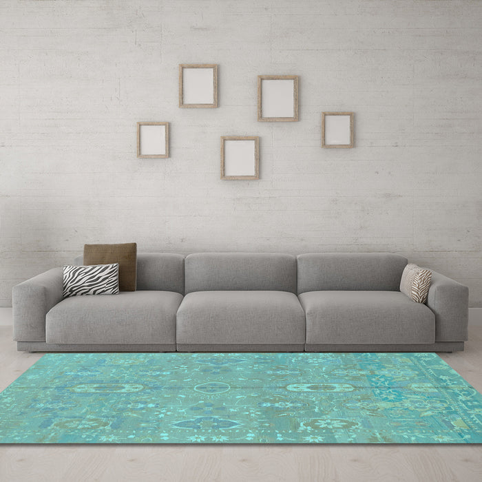 Machine Washable Abstract Light Blue Modern Rug in a Living Room, wshabs1743lblu