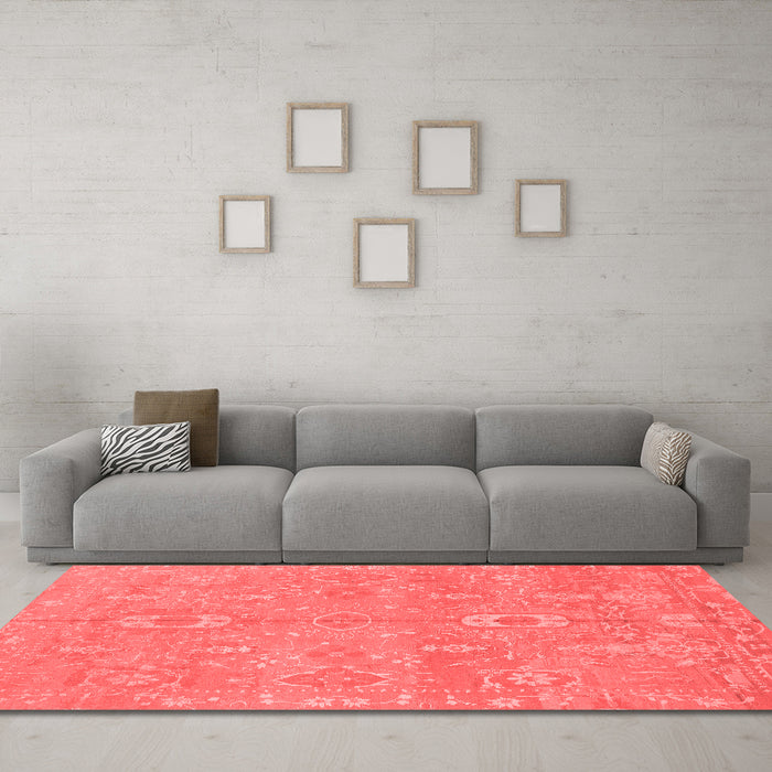 Modern Red Washable Rugs