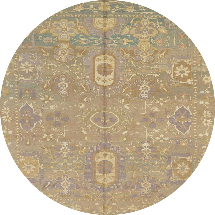 Round Machine Washable Abstract Orange Brown Rug, wshabs1743
