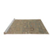 Sideview of Machine Washable Abstract Dark Almond Brown Rug, wshabs1744