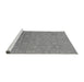 Sideview of Machine Washable Abstract Gray Modern Rug, wshabs1744gry