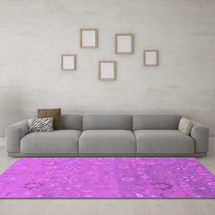Machine Washable Abstract Purple Modern Area Rugs in a Living Room, wshabs1744pur