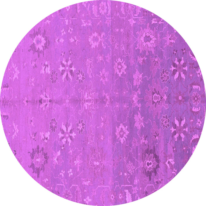 Round Abstract Purple Modern Rug, abs1744pur