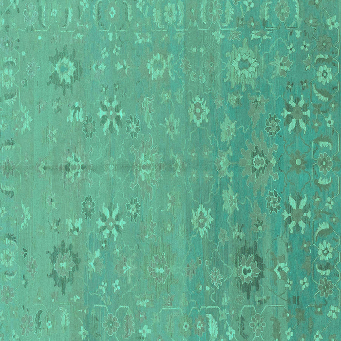 Square Machine Washable Abstract Turquoise Modern Area Rugs, wshabs1744turq