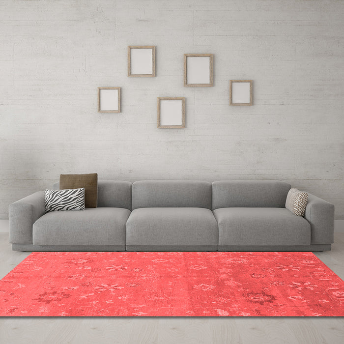 Modern Red Washable Rugs