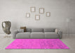 Machine Washable Abstract Pink Modern Rug in a Living Room, wshabs1744pnk